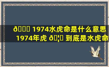 🐞 1974水虎命是什么意思（1974年虎 🦁 到底是水虎命还是木虎）